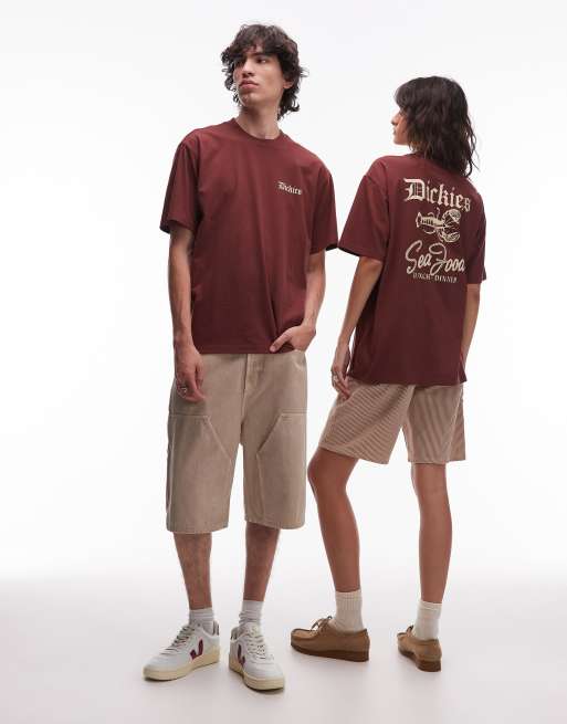 Dickies - Bordeaux T-shirt med grafisk 'Diner'-print på ryggen, 2 af 4