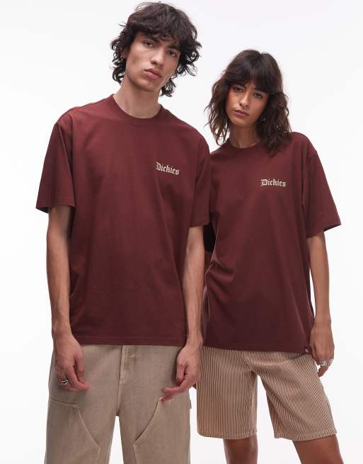 Dickies - Bordeaux T-shirt med grafisk 'Diner'-print på ryggen, 4 af 4