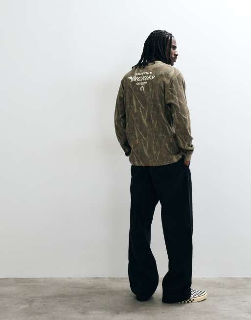 Dickies Bradenton graphic long sleeve t-shirt in green camo, 4 of 5