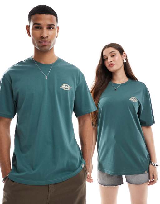 Dickies brick mason back print logo t-shirt in dark green- exclusive to ASOS, 3 of 4