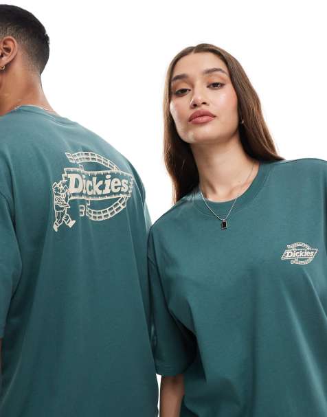 Dickies - Brick Mason - T-shirt color verde scuro con logo stampato sul retro - In esclusiva per ASOS - view 1