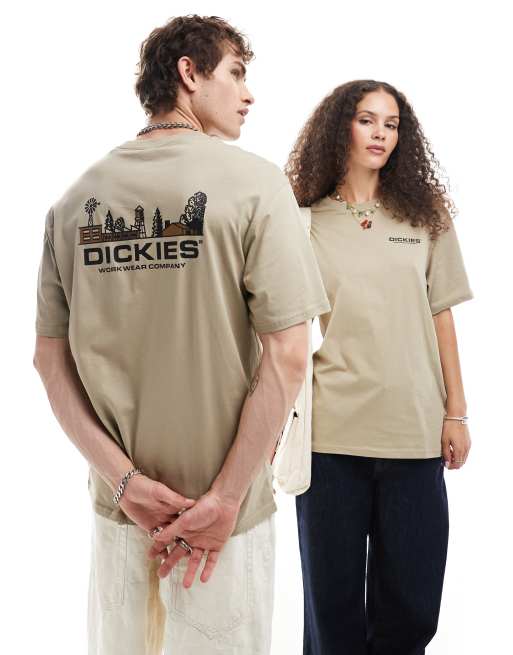 Dickies - Bridger - T-shirt met stadsprint op de achterkant in kaki