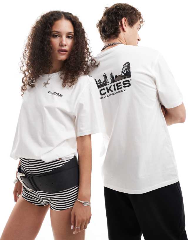 Dickies - bridger town back print t-shirt in white