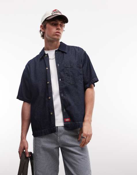 Dickies - Camicia di jeans a maniche corte blu slavato - view 1