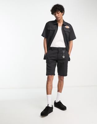 Camicia pratica a maniche corte nera con logo-Black - Dickies Camicia donna  - immagine3