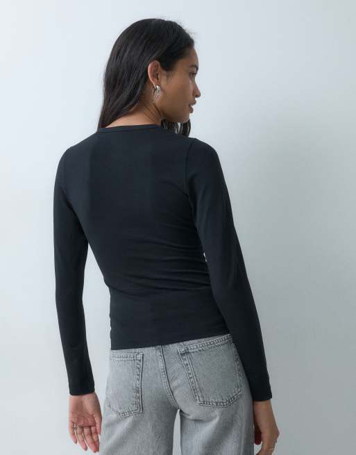 Dickies camiseta de manga larga con cuello panadero negra, 5 de 5