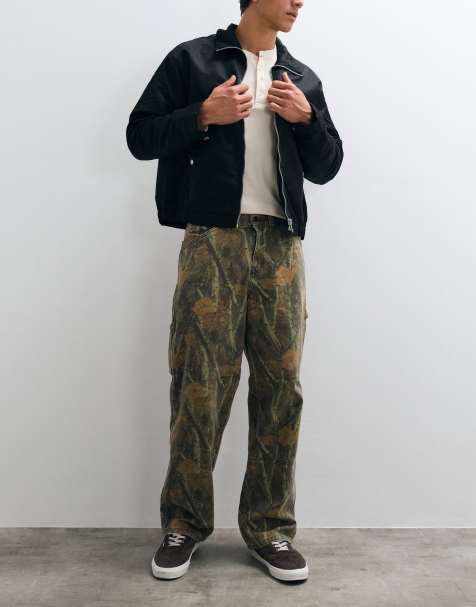 Dickies camo work trousers in green - view 1