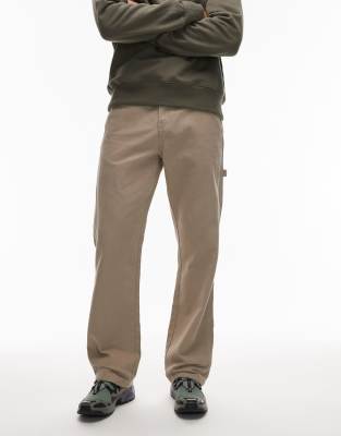 Dickies Dickies canvas carpenter trousers in light tan-Brown