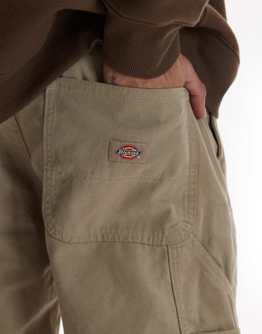 Dickies canvas carpenter trousers in washed light tan, 2 of 5