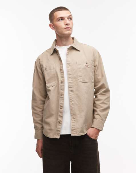 Dickies canvas shirt in light tan - view 1