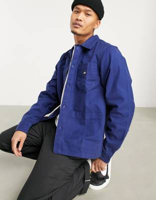 Dickies Caprock long sleeve overshirt in blue