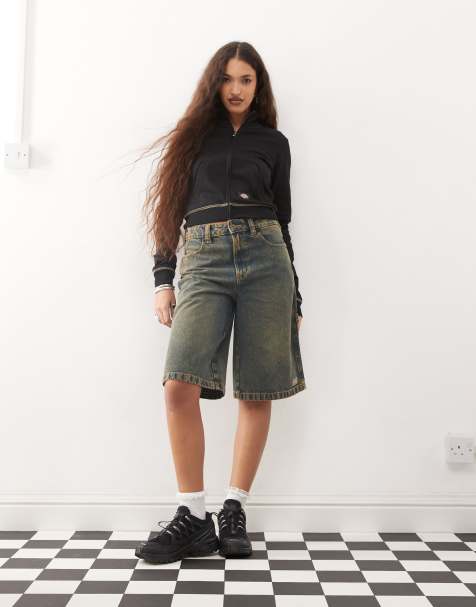 Dickies Carpenter denim jorts in faded indigo - view 1