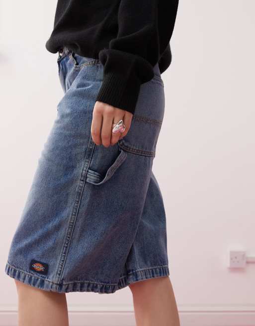Dickies Carpenter denim jorts in rinsed blue, 3 of 5