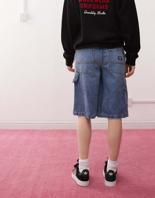 Dickies Carpenter denim jorts in rinsed blue