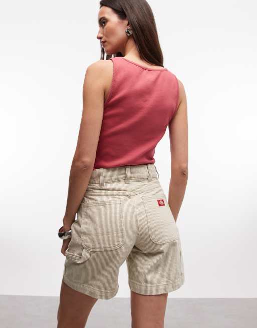 Dickies – Carpenter-Shorts in Wollweiß mit Hickory-Streifen, 7 Zoll Schrittlänge, 4 von 5