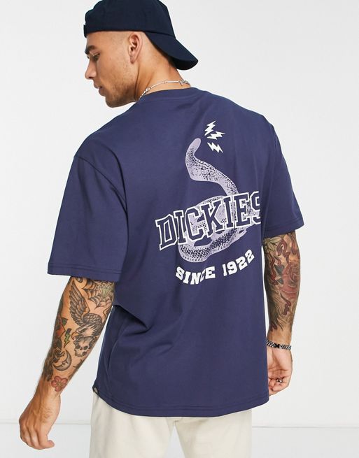 Dickies – Cascade Locks – Marineblaues T-Shirt mit Schlangenprint am Rücken