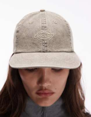 Dickies - Casquette dad en toile Duck avec logo ton sur ton au centre - Vert kaki délavé