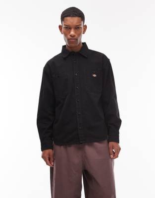 Dickies Dickies central high pile hooded jacket in black