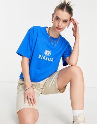 Dickies central logo t-shirt in acid blue