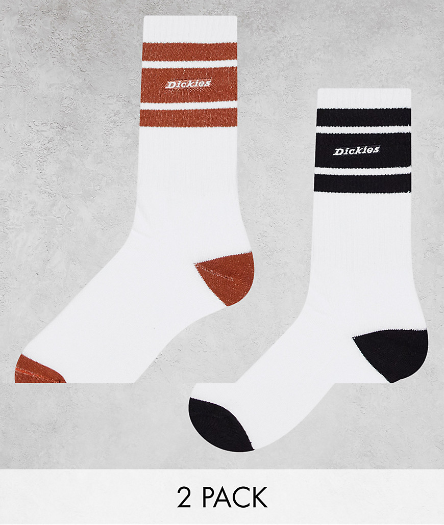 Dickies Chalkville 2 pack socks in black/brown