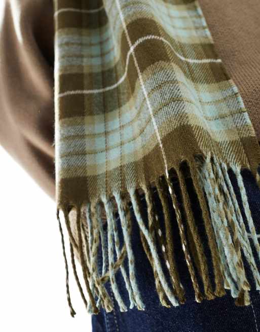 Dickies checkered scarf in off white and brown, 2 of 4