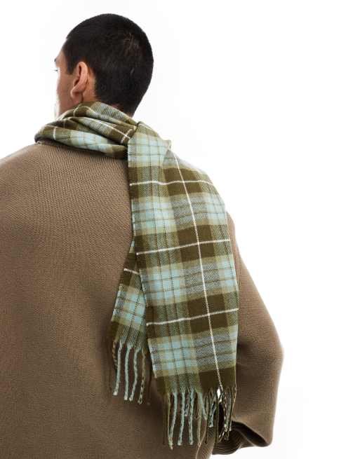 Dickies checkered scarf in off white and brown, 3 of 4