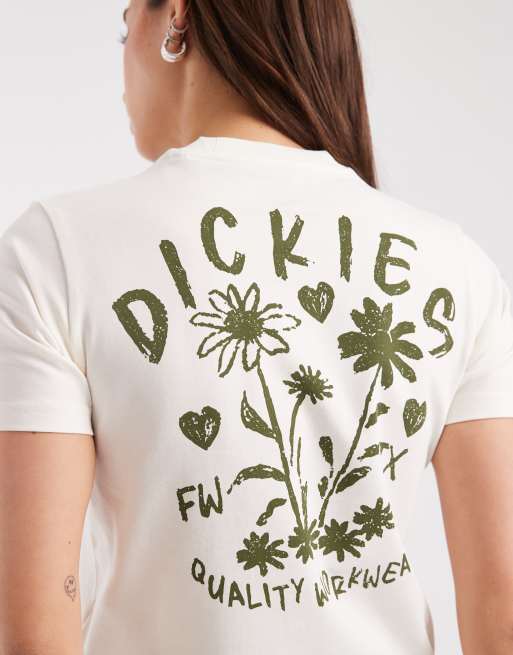 Dickies - Cherry Fork - Baby tee met print op de achterkant in gebroken wit, exclusief bij ASOS, 3 van 4
