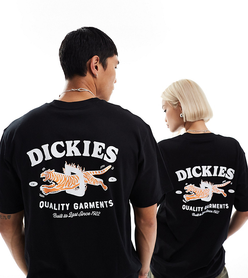 Dickies chincoteague island short sleeve back print t-shirt in black- exlcusive to asos