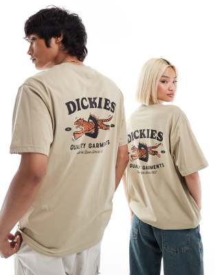 Dickies - Chincoteague - T-Shirt in Beige mit Rückenprint-Neutral