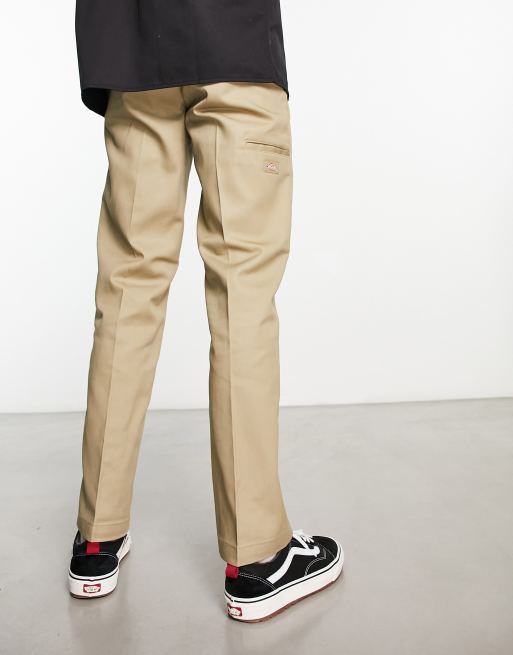 Dickies - Chino dritti slim kaki con ginocchia doppiate, 3 di 4