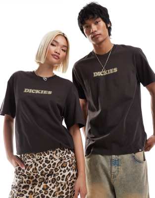 Dickies Choteau central logo t-shirt in dark brown