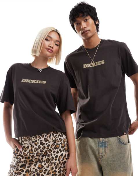 Dickies choteau central logo t-shirt in dark brown - view 1
