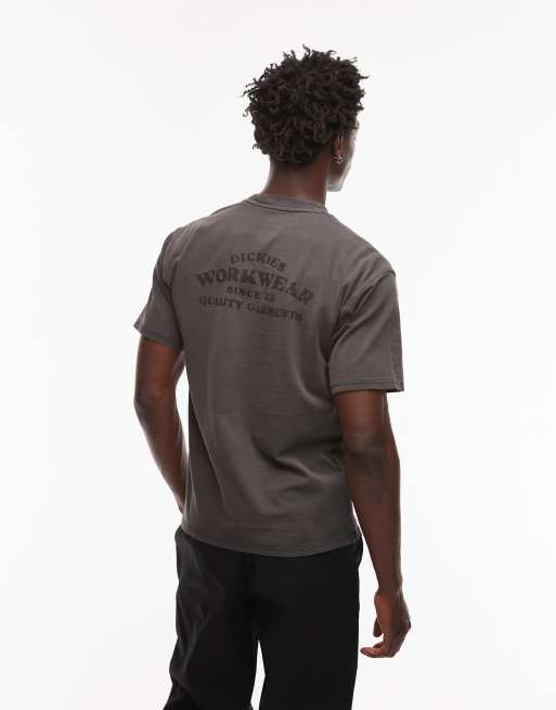 Dickies - Christiana - T-shirt avec grand logo ton sur ton devant - Noir délavé, 3 de 4