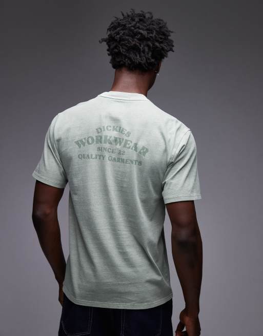 Dickies Christiana t-shirt with large front tonal logo in light green, 4 of 4