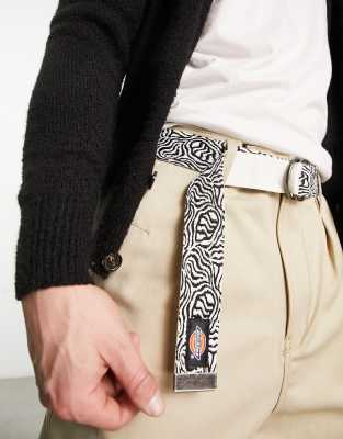 Dickies clackamas belt in zebra print - ASOS Price Checker