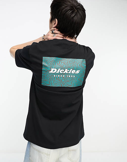 Dickies clackamas zebra box back print t-shirt in black exclusive to ...