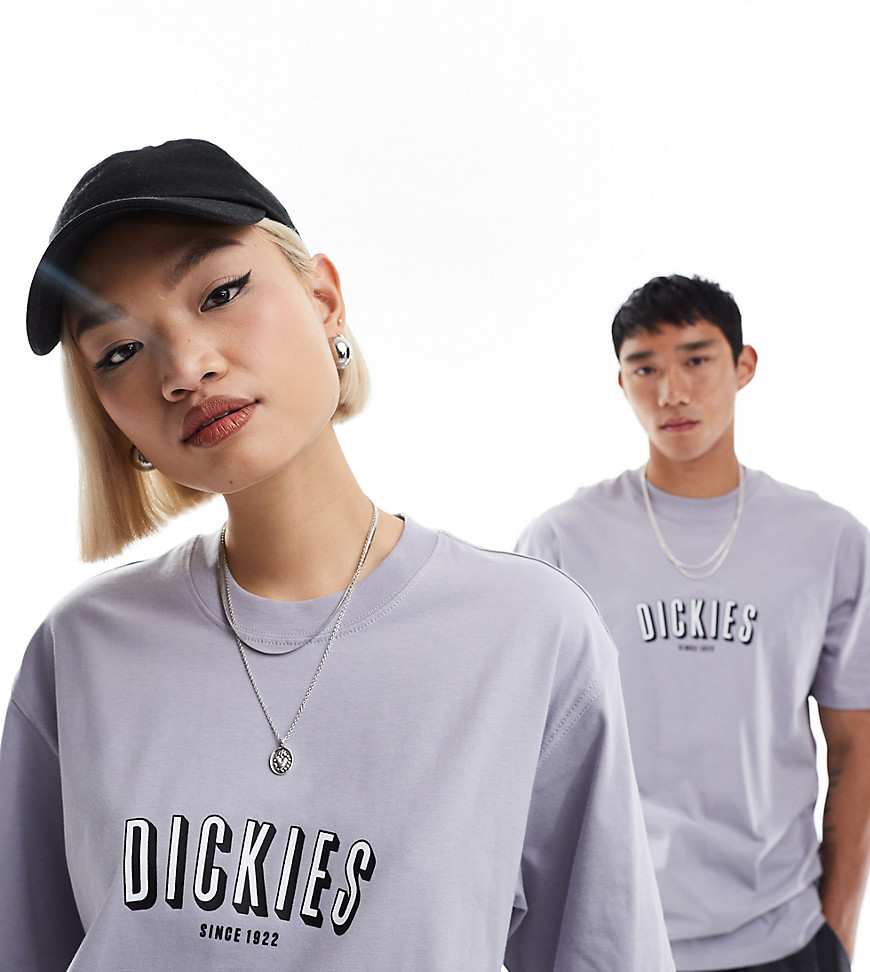 Dickies clarksville large central logo t-shirt in lilac - exclusive to asos-Purple