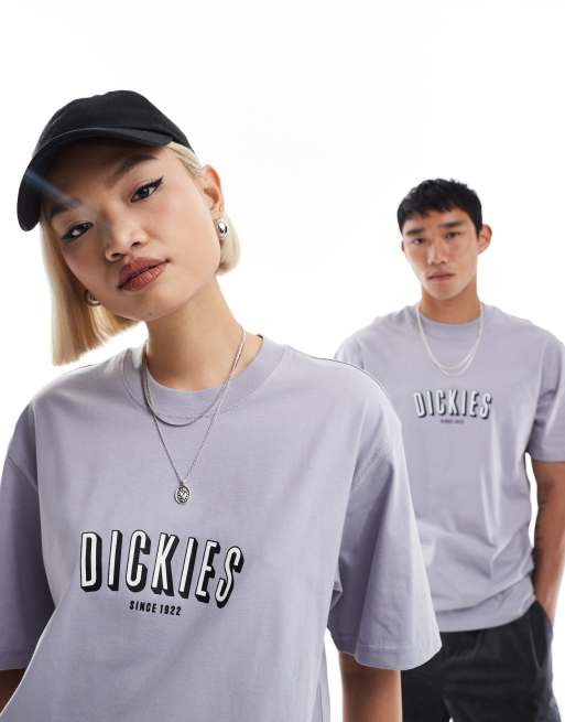  Dickies clarksville large central logo t-shirt in lilac - exclusive to asos