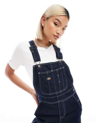 Dickies Dickies classic denim dungarees in dark blue