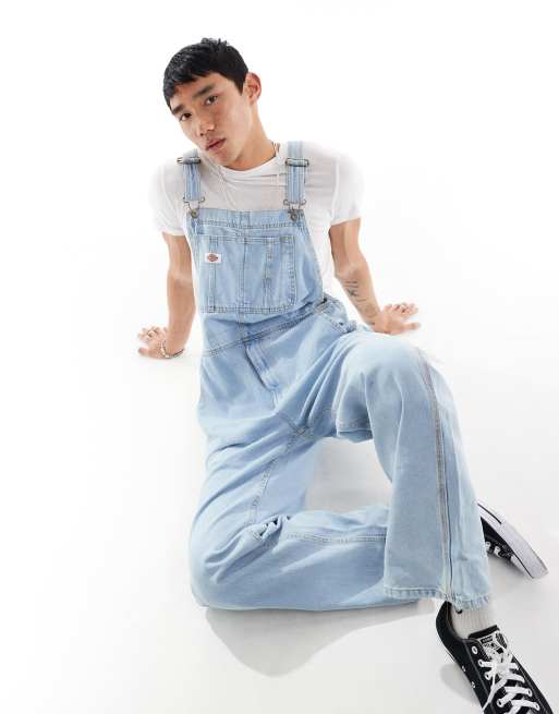 Dickies classic denim dungarees in vintage light blue ASOS