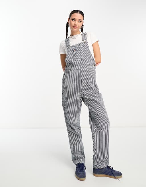 Dickies blue and 2024 white striped overalls