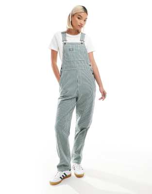 Dickies classic hickory striped dungarees in dark green