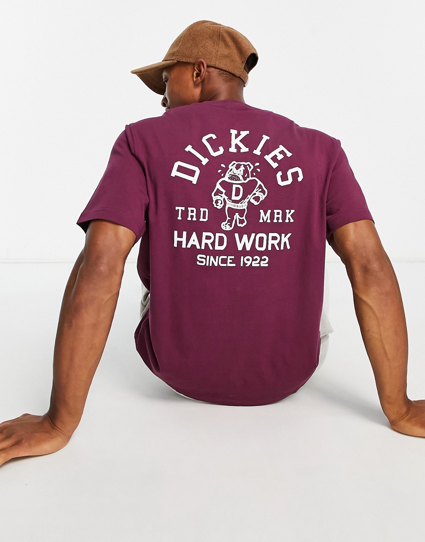 Dickies Cleveland back print t-shirt in burgundy-Red