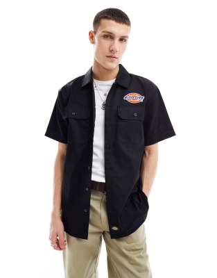 Dickies Men's Short-Sleeve Flex Work Shirt Slim Fit, Charcoal, L :  : Clothing & Accessories