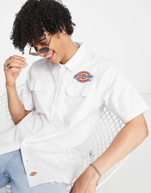 Dickies Clintondale work shirt in white | ASOS
