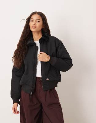 Dickies - Coalfield - Fliegerjacke in Schwarz mit Detail am Kragen