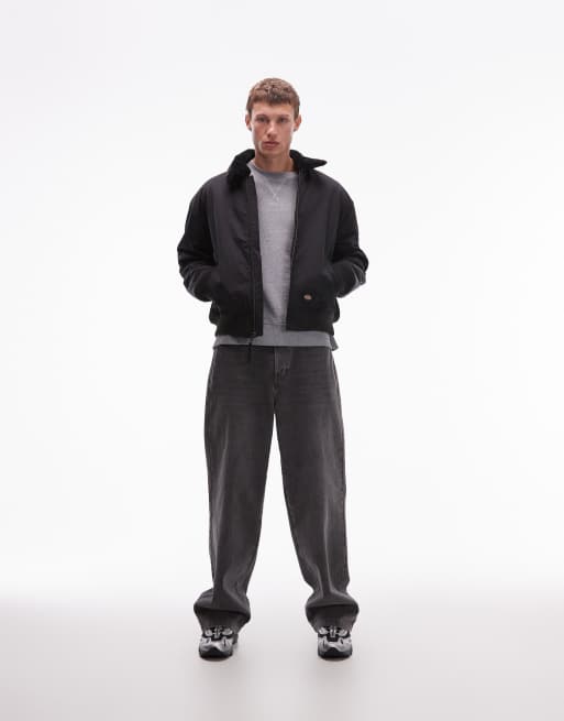 Dickies coalfield flight jacket with collar detailing in black
