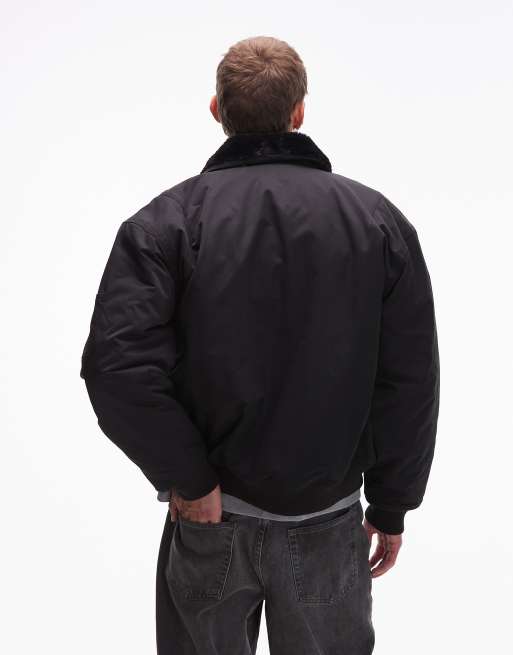 Dickies coalfield flight jacket with collar detailing in black