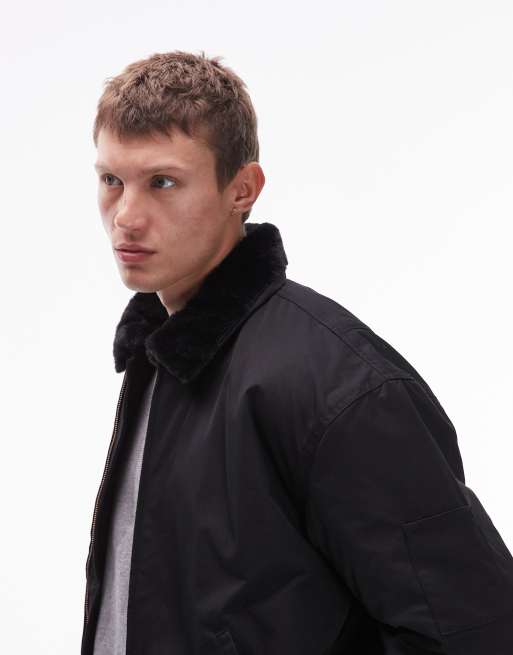 Dickies coalfield flight jacket with collar detailing in black