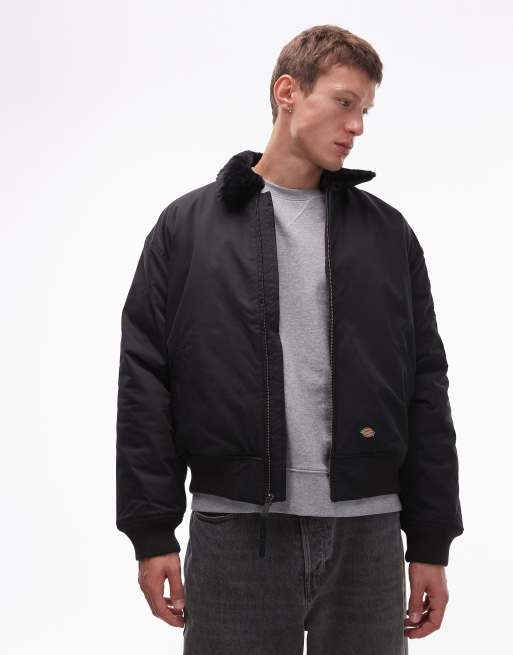Dickies - Coalfield - Giacca stile aviatore nera con dettagli sul colletto